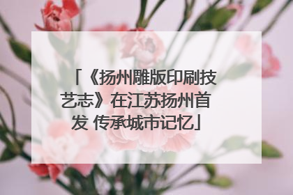 《扬州雕版印刷技艺志》在江苏扬州首发 传承城市记忆