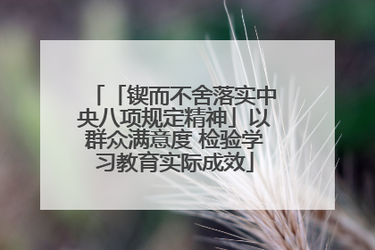 「锲而不舍落实中央八项规定精神」以群众满意度 检验学习教育实际成效