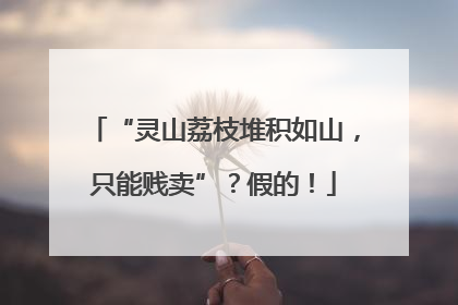 “灵山荔枝堆积如山，只能贱卖”？假的！