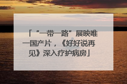 “一带一路”展映唯一国产片，《好好说再见》深入疗护病房