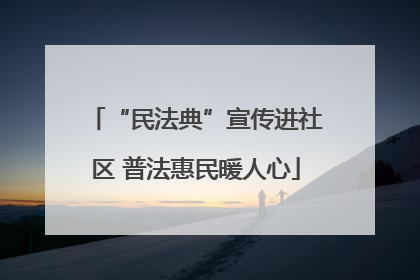 “民法典”宣传进社区 普法惠民暖人心