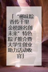 “郴味粽香传千里 金榜题名创未来”特色粽子推介暨大学生创业助力活动收官