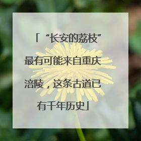 “长安的荔枝”最有可能来自重庆涪陵，这条古道已有千年历史