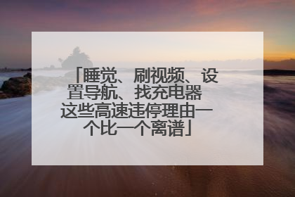 睡觉、刷视频、设置导航、找充电器 这些高速违停理由一个比一个离谱
