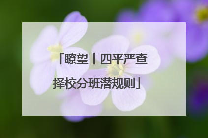瞭望丨四平严查择校分班潜规则