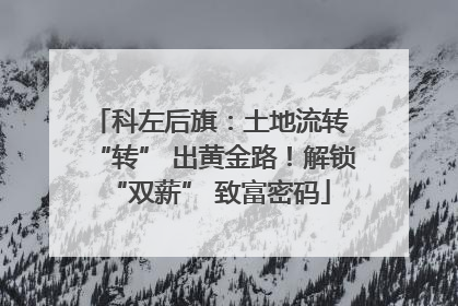 科左后旗：土地流转 “转” 出黄金路！解锁 “双薪” 致富密码