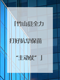 竹山县全力打好抗旱保苗“主动仗”
