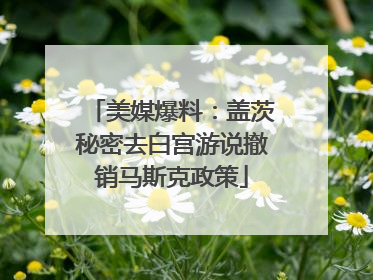 美媒爆料：盖茨秘密去白宫游说撤销马斯克政策