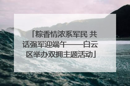 粽香情浓系军民 共话强军迎端午——白云区举办双拥主题活动