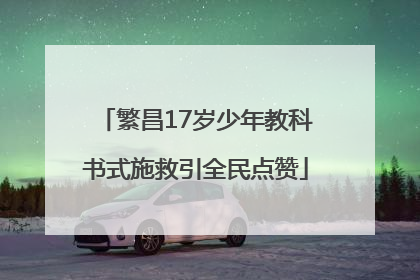繁昌17岁少年教科书式施救引全民点赞