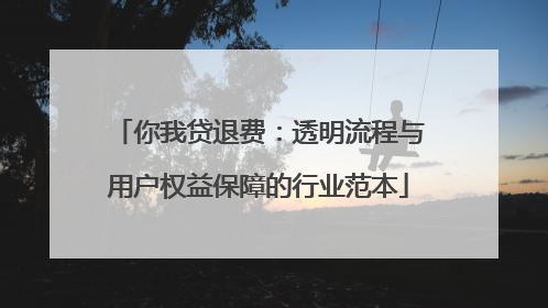 你我贷退费：透明流程与用户权益保障的行业范本