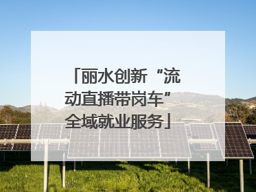 丽水创新“流动直播带岗车”全域就业服务