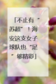 不止有“苏超”！海安这支女子球队也“足”够精彩