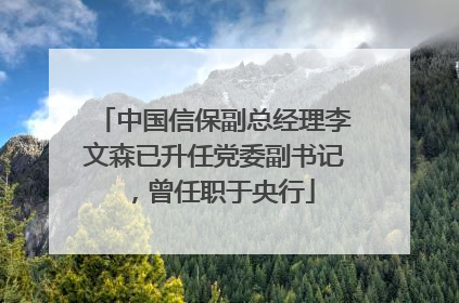 中国信保副总经理李文森已升任党委副书记，曾任职于央行