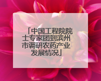 中国工程院院士专家团到滨州市调研农药产业发展情况