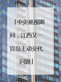 中央巡视期间，江西又一官员主动交代问题