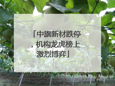 中旗新材跌停，机构龙虎榜上激烈博弈