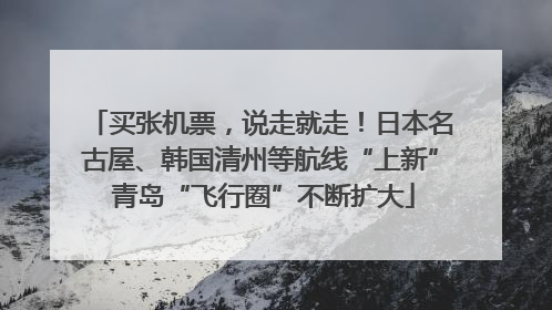 买张机票，说走就走！日本名古屋、韩国清州等航线“上新” 青岛“飞行圈”不断扩大