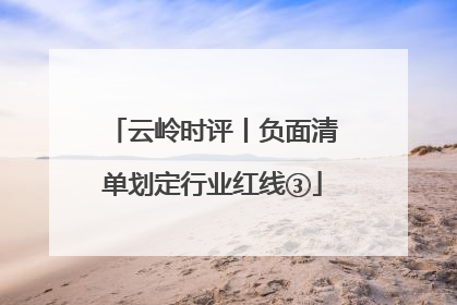 云岭时评丨负面清单划定行业红线③