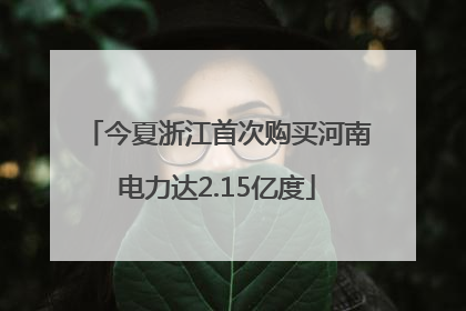 今夏浙江首次购买河南电力达2.15亿度