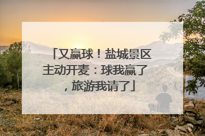 又赢球！盐城景区主动开麦：球我赢了，旅游我请了