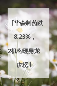 华森制药跌8.23%，2机构现身龙虎榜