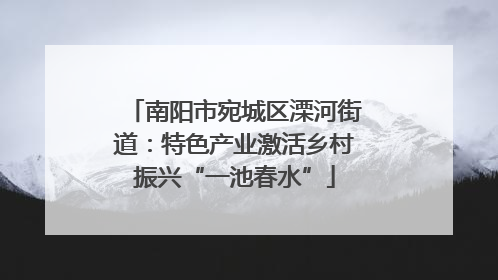 南阳市宛城区溧河街道：特色产业激活乡村振兴“一池春水”