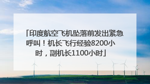 印度航空飞机坠落前发出紧急呼叫！机长飞行经验8200小时，副机长1100小时