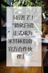 厉害了！“德化白瓷”正式成为米其林指南官方合作伙伴