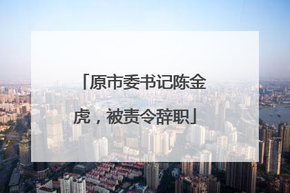 原市委书记陈金虎，被责令辞职