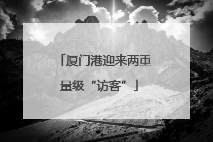 厦门港迎来两重量级“访客”