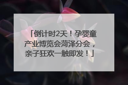 倒计时2天！孕婴童产业博览会菏泽分会，亲子狂欢一触即发！