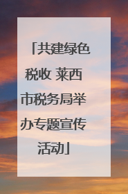 共建绿色税收 莱西市税务局举办专题宣传活动