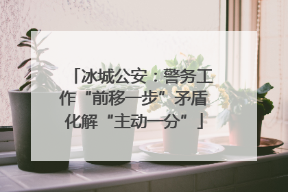 冰城公安：警务工作“前移一步”矛盾化解“主动一分”