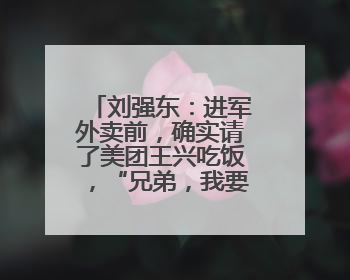 刘强东：进军外卖前，确实请了美团王兴吃饭，“兄弟，我要进入外卖了”