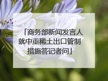 商务部新闻发言人就中重稀土出口管制措施答记者问