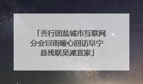 善行团盐城市互联网分会冒雨暖心回访阜宁县残联吴滩宜家