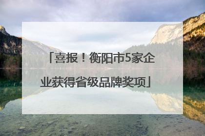 喜报！衡阳市5家企业获得省级品牌奖项