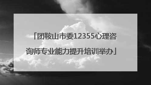 团鞍山市委12355心理咨询师专业能力提升培训举办