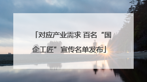 对应产业需求 百名“国企工匠”宣传名单发布
