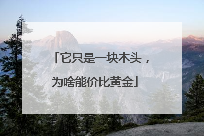 它只是一块木头，为啥能价比黄金