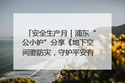 安全生产月｜浦东“公小护”分享《地下空间要防灾，守护平安有我在》安全谣