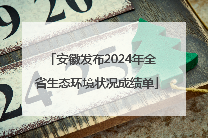 安徽发布2024年全省生态环境状况成绩单