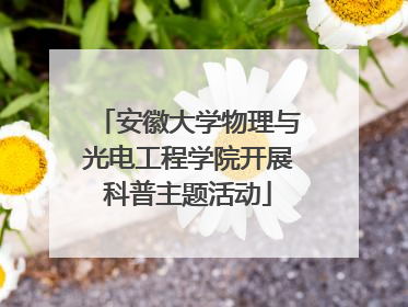 安徽大学物理与光电工程学院开展科普主题活动