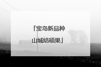 宝岛新品种 山城结硕果