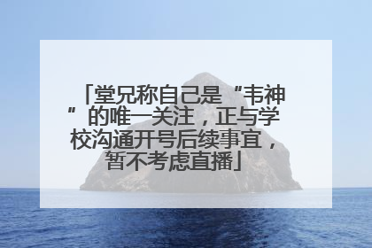 堂兄称自己是“韦神”的唯一关注，正与学校沟通开号后续事宜，暂不考虑直播