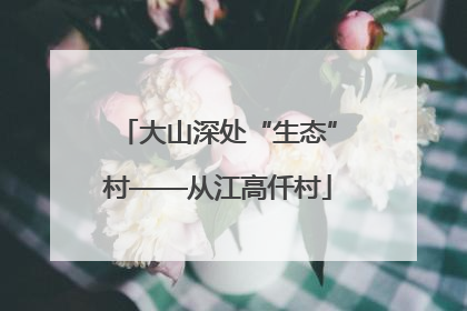 大山深处“生态”村——从江高仟村