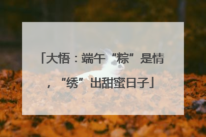 大悟：端午“粽”是情，“绣”出甜蜜日子