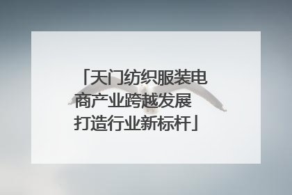 天门纺织服装电商产业跨越发展 打造行业新标杆