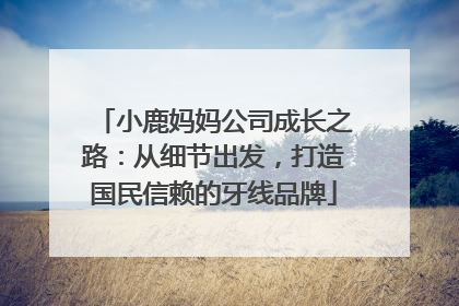 小鹿妈妈公司成长之路：从细节出发，打造国民信赖的牙线品牌